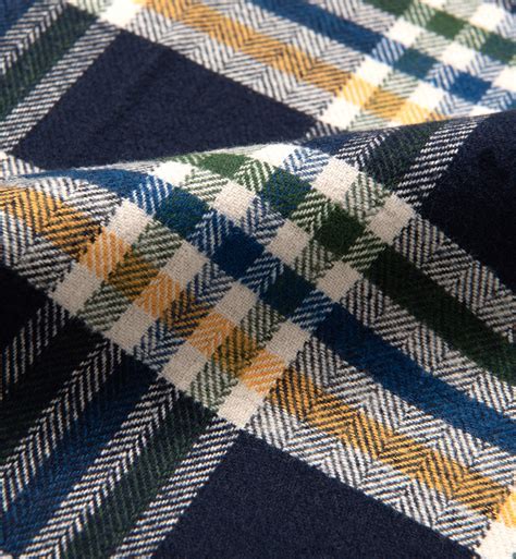 Navy Green And Yellow Plaid Country Flannel Shirts By Proper Cloth