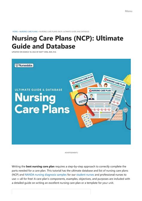 Solution Nursing Care Plans Ncp Ultimate Guide And Database Studypool