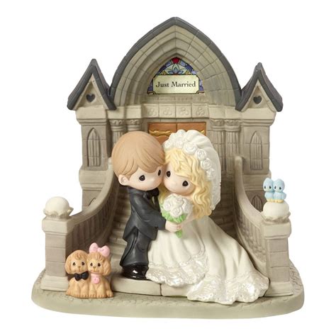 Precious Moments Wedding Couple Front Of Church Figurine