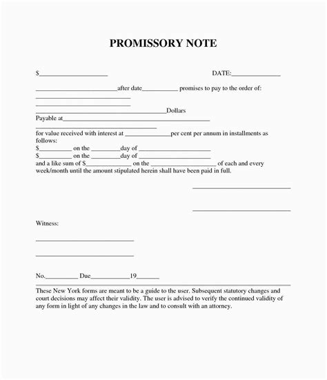 Printable Promissory Note Template Customize And Print