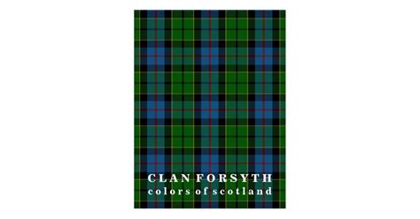 Colors Of Scotland Clan Forsyth Tartan Postcard