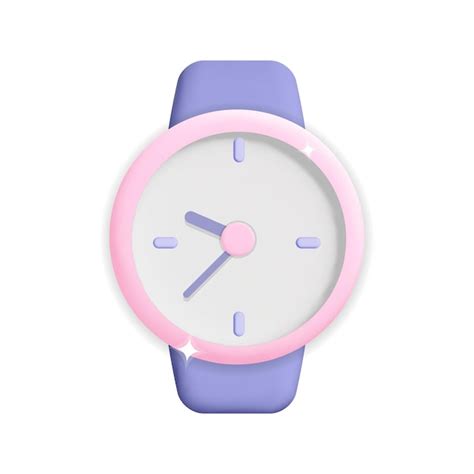 Premium Vector 3d Vector Round Pink Hand Watch With Arrows For Hour