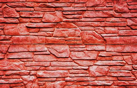Red Stone Brick Wall Texture High Quality Abstract Stock Photos
