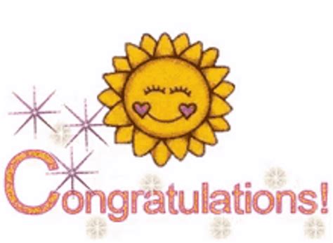 Sparkling Animated Congratulations Happy Sun Flower 