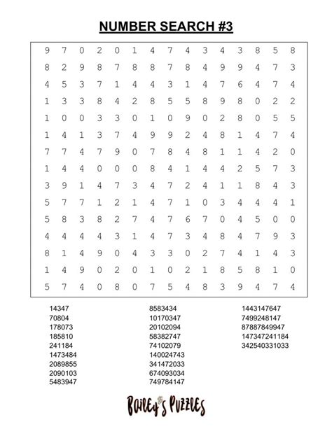 Free Printable Word And Number Searches Download And Print