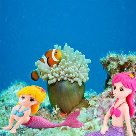 Cute Little Mermaid Ornament Aquarium Fish Tank Decoration Etsy