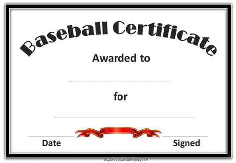 Free Editable Baseball Certificates Customize Online And Print At Home