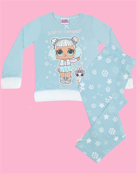 Lol Surprise Dolls Snow Angel Fur Trimmed Girls Long Pyjamas — Vanilla