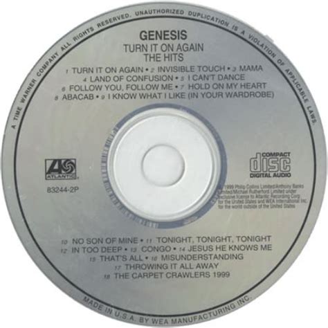 Genesis Turn It On Again The Hits Us Promo Cd Album Cdlp 147220