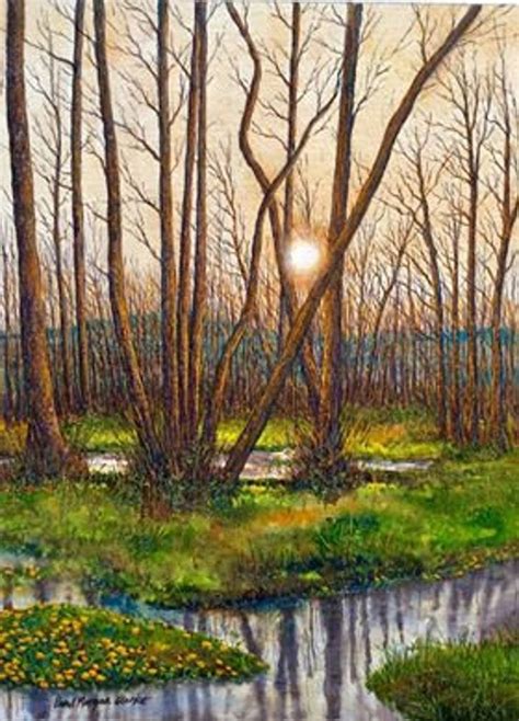 Original Watercolour Painting Reflections Unframed Landscape Etsy