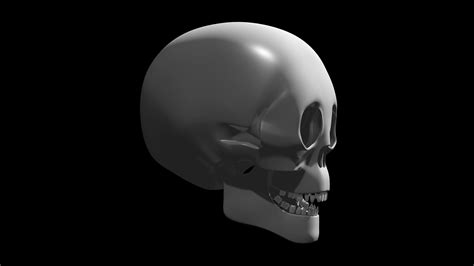 3d Rotating Human Skull Isolated On Black Background 18914153 Stock