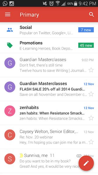 Gmail 50 For Android Quick Impressions Techsuplex