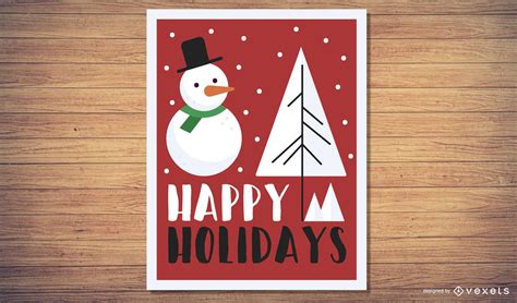 Happy Holidays Greeting Card Vector Download