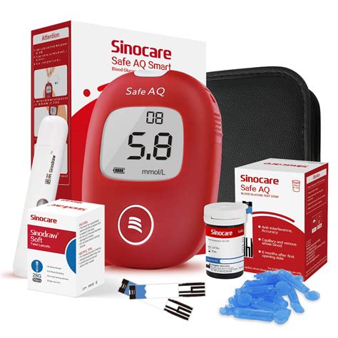 Buy Sinocare Diabetes Testing Kit Blood Glucose Monitor Safe AQ Smart