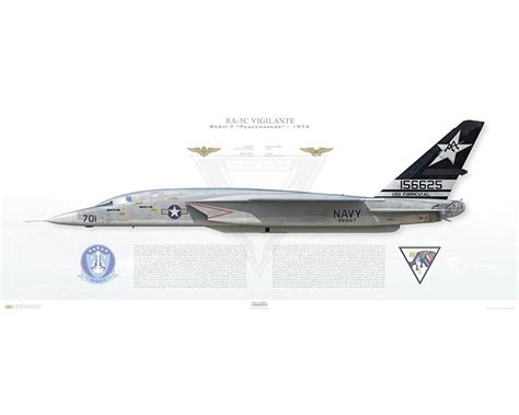 Aircraft Profile Print Of Ra 5c Vigilante Rvah 7 Peacemakers Aa701