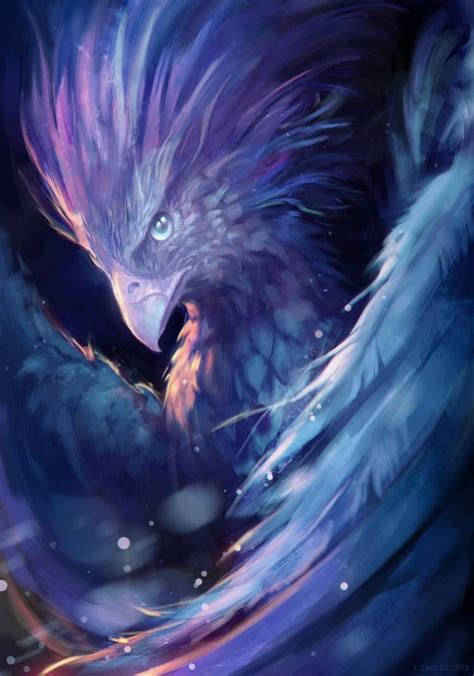 Blue Phoenix By Jasinai Mythical Creatures Art Phoenix Artwork