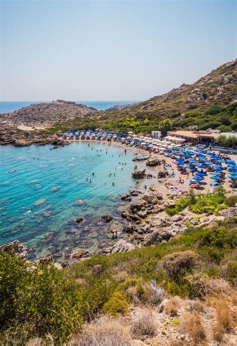 Ladiko Beach In Faliraki Rhodes Island Greece Stock Photo Image Of Holiday Destination
