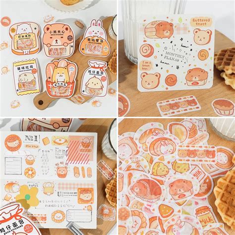 Kawaii Bujo Journal Seal Sticker Sack Flake Bread Good Weather In