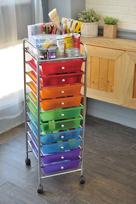 Buy 10 Drawer Metal Craft Storage Rainbow Cart Online In India 261102586