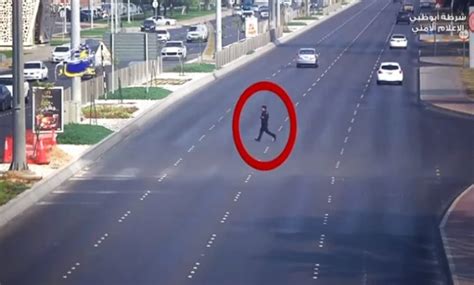 Watch Pedestrian Hit By Car While Jaywalking In Abu Dhabi The