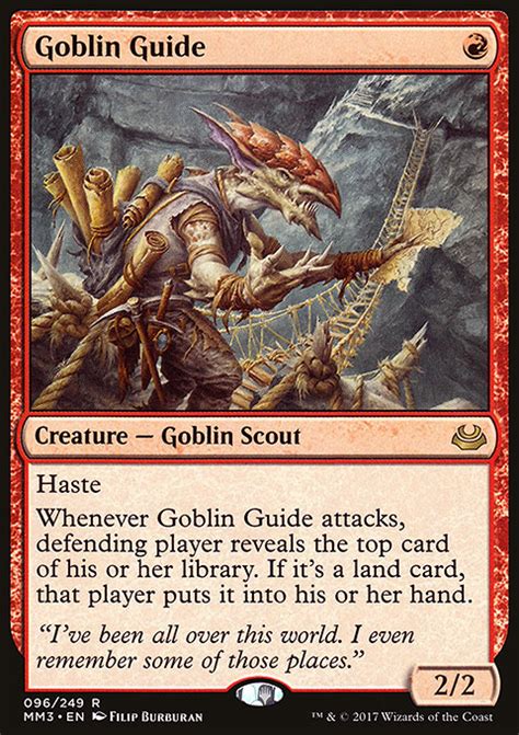 Goblin guide isn't on the reserved list, as we see it almost everywhere outside of standard play. Goblin Guide - mtg.wtf