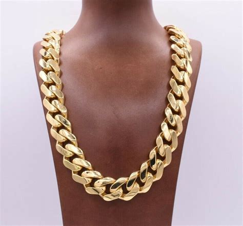 20mm Mens Miami Cuban Royal Link Chain Necklace Box Clasp Real 10k