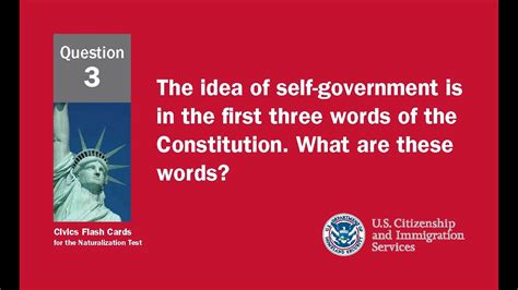 Question 3 The Idea Of Self Government Is In The First Three Words Of The Constitution Youtube