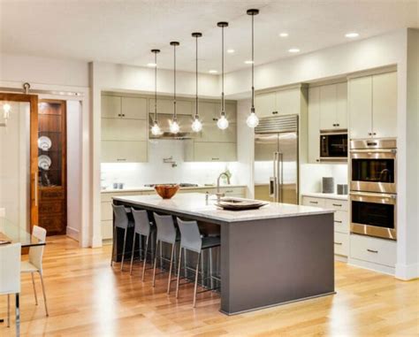 Las lamparas ideales para cocinas modernas son las colgantes, y puedes hacer que su color combine con el color de la cocina. 1001 + ideas sobre decoración de cocinas con isla ...