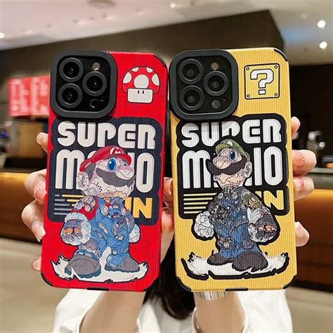 Super Marios Bros Vertical Stripe Phone Case For Iphone 15 14 11 Pro