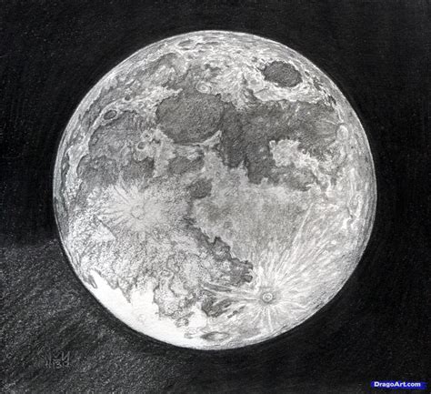 How To Draw A The Moon Step By Step The Moon Drawing