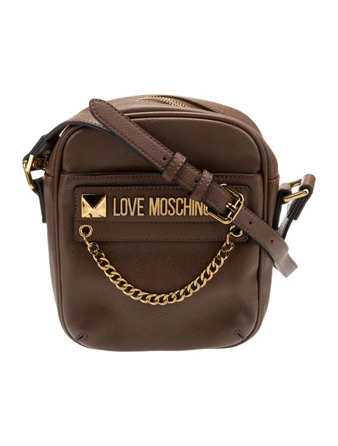 Love Moschino Leather Crossbody Bag Brown Crossbody Bags Handbags