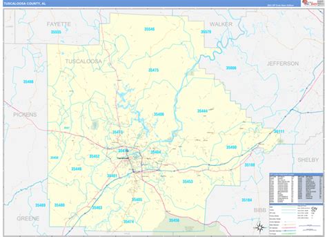 Tuscaloosa County Al Zip Code Maps Basic