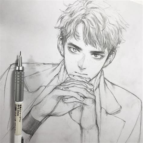 Artbyshinji Anime Drawings Sketches Guy Drawing Sketches