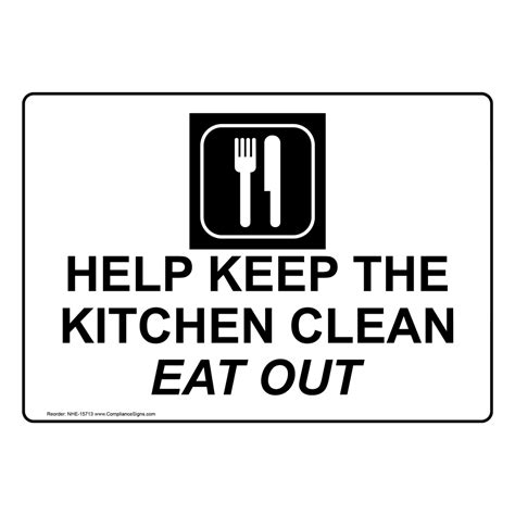 Help Keep The Kitchen Clean Eat Out Sign Nhe 15713 Novelty