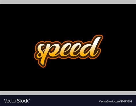 Speed Word Text Banner Postcard Logo Icon Design Vector Image