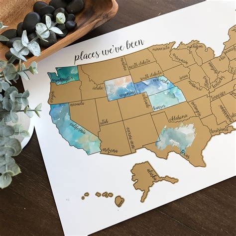 Scratch Off Map Travel Map United States Map Travel T Etsy