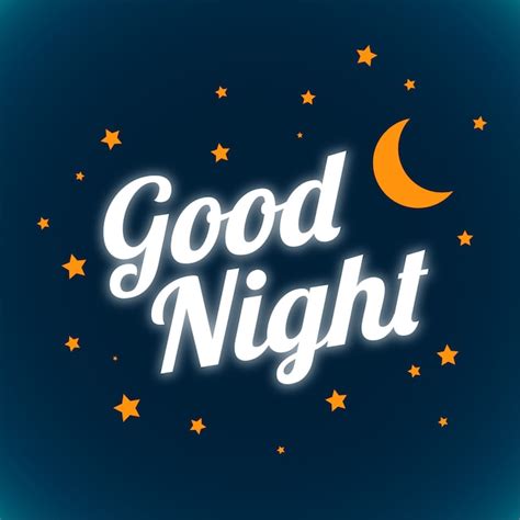 Free Vector Good Night And Sweet Dreams Glowing Lettering Design