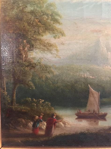 Unknown Travellers In Arcadian Landscape 19th Century