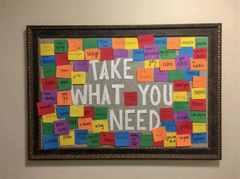 Take What You Need Bulletin Board Teachers Were Also Given Color