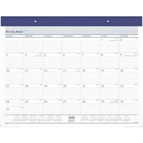 At A Glance 2022 2023 Desk Calendar Monthly Academic Desk Pad 21 34