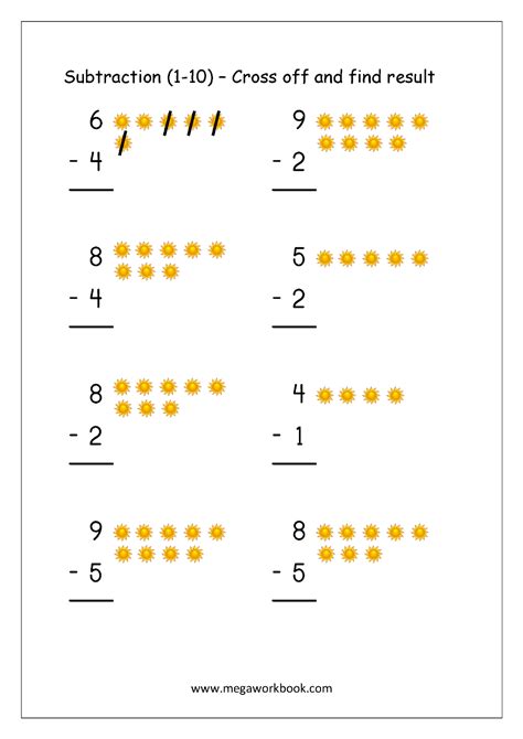 Free Math Subtraction Worksheets Within 10