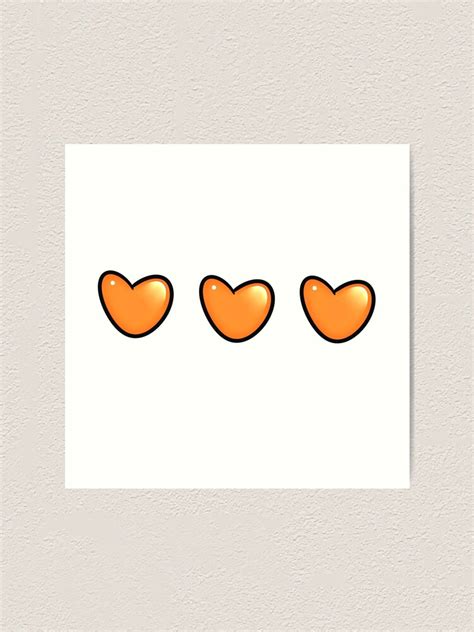 Cute Orange Hearts Pack Art Print For Sale By Brirosa Redbubble