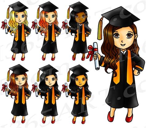 Graduation Clipart Graduation Clip Art Graduation Girls Planner Stickers Highschool College