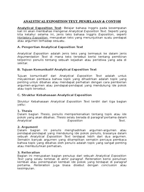 Implementation of the text exposition format of openmetrics. Contoh Soal Hortatory Exposition Text Beserta Jawabannya ...