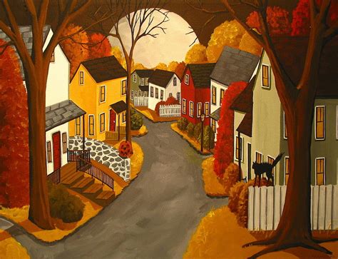 Autumn Dreams Folk Art Painting By Debbie Criswell
