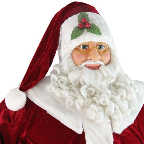 Huge 6 Foot Life Size Decorative Plush Christmas Santa Claus Figure