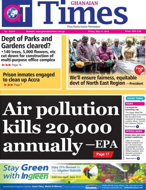 Top Newspaper Headlines Friday May 17 2019