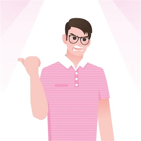 Premium Vector Mad Man Wears Pink Tshirt