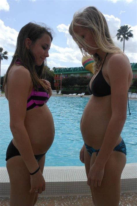 Bloating Gas Foodstuffing And Belly Popping High Neck Bikinis Big Belly Belly