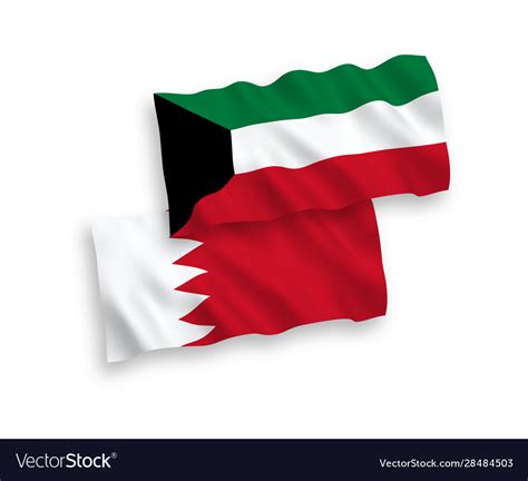 Flags Bahrain And Kuwait On A White Background Vector Image
